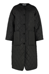 Rodebjer Quilted Single-breasted Oversize Coat In Black