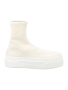 Khaite Ludlow Nylon High-top Sneakers In Cream
