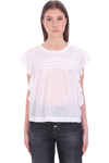 ISABEL MARANT ÉTOILE LAYONA TOPWEAR IN WHITE COTTON