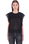 ISABEL MARANT ÉTOILE LAYONA TOPWEAR IN BLACK COTTON