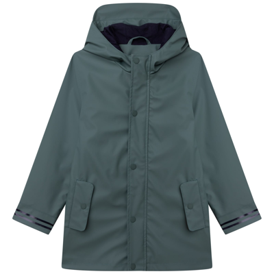 Aigle Hooded Raincoat In Green