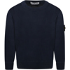 Stone Island Blue Sweatshirt For Boy With Iconic Compass In Blue