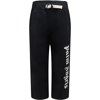 PALM ANGELS BLUE PANTS FOR BOY WITH LOGO