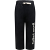 Palm Angels Blue Pants For Boy With Logo In Blue