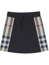 BURBERRY BLACK COTTON SKIRT WITH VINTAGE CHECK INSERTS