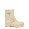 Jimmy Choo Yael Combat Boots In Beige Rubber/plasic In Off White