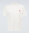 Ami Alexandre Mattiussi White Logo Embroidery Polo Shirt In White