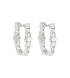 ILEANA MAKRI RIVULET 18KT WHITE GOLD HOOP EARRINGS WITH DIAMONDS