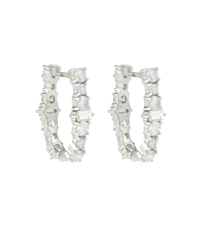 Ileana Makri Rivulet 18kt White Gold Hoop Earrings With Diamonds