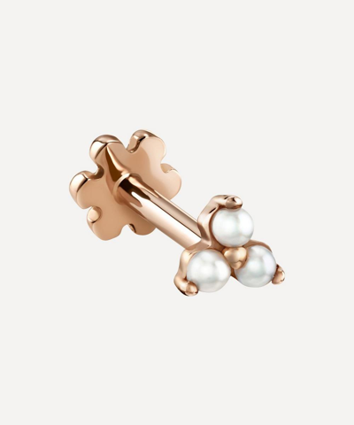 Maria Tash Large Pearl Trinity Single Stud Earring In Rose