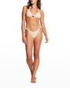 Seafolly Longline Triangle Bikini Top In Ecru