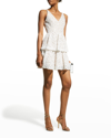 Dress The Population Lyra Semisheer Long Sleeve Gown In White