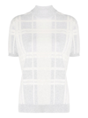 Brunello Cucinelli Check Print Short Sleeve Turtle Neck In Multicolor