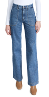 Apc Seaside High-rise Wide-leg Jeans In Washed Indigo