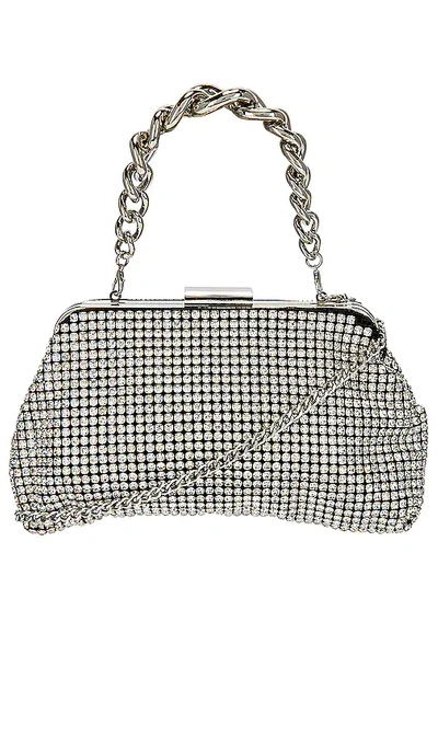 Olga Berg Jerry Crystal Vintage Clutch In Silver