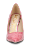 Sam Edelman Hazel Pointed Toe Pump In Raspberry Croc Print