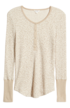 Splendid Classic Thermal Henley In Toast Leopard