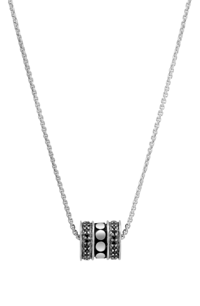 John Hardy Dot Sterling Silver Roller Pendant Necklace In Black