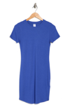 Melrose And Market Short Sleeve Crewneck Mini Dress In Blue Dazzle