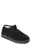 Journee Collection Tazara Quilted Faux Shearling Lined Slipper Boot In Black