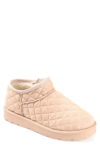 Journee Collection Tazara Quilted Faux Shearling Lined Slipper Boot In Beige