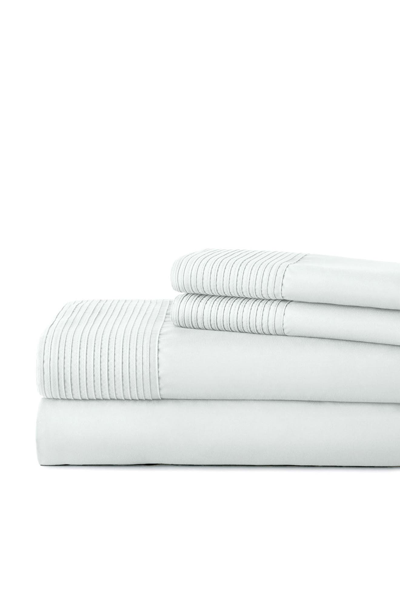 Southshore Fine Linens Premium Collection Pleated Extra Deep Pocket Sheet Set In Bright White