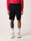 Stone Island Bermuda Shorts In Garment-dyed Cotton Fleece In Navy