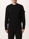 Stone Island Sweater In Soft Cotton In Navy