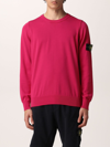 Stone Island Sweater In Soft Cotton In Fuchsia