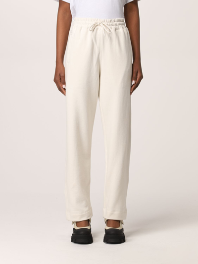 Ganni Jogging Trousers In Cotton Blend In Yellow Cream