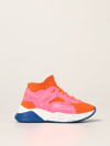 Stella Mccartney Multicolor Sneakers For Girl With White Logo In Salmon