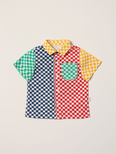 Stella Mccartney Multicolor Shirt For Babykids With Patch Logo In Red