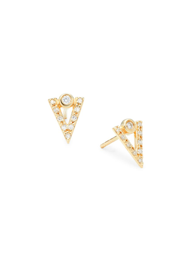 Saks Fifth Avenue Women's 14k Yellow Gold & 0.10 Tcw Diamond Earrings