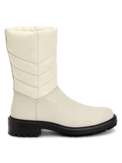 Aquatalia Women's Lori Weatherproof Tech Nylon & Leather Boots In White