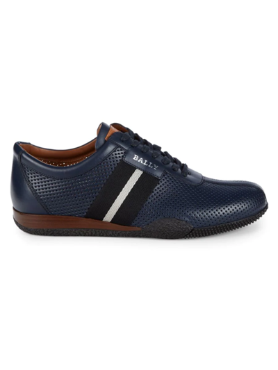 Bally Men's Frenz Perforated Leather Sneakers In Ink