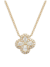 Saks Fifth Avenue 14k Yellow Gold & 0.41 Tcw Diamond Four-leaf Clover Pendant Necklace