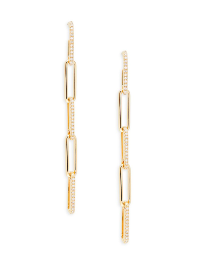 Saks Fifth Avenue Women's 14k Yellow Gold & 0.24 Tcw Diamond Drop Earrings