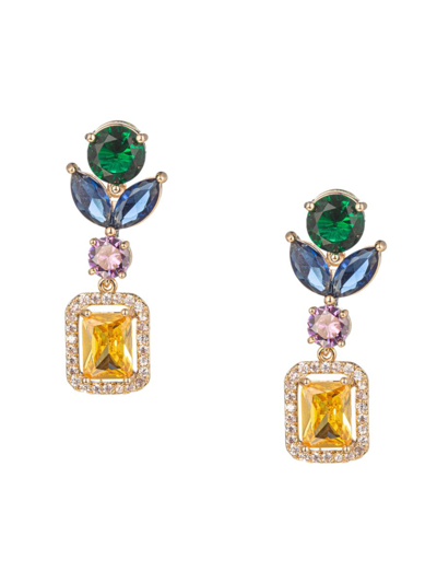 Eye Candy La Women's Luxe Madison Goldtone & Cubic Zirconia Statement Earrings In Brass