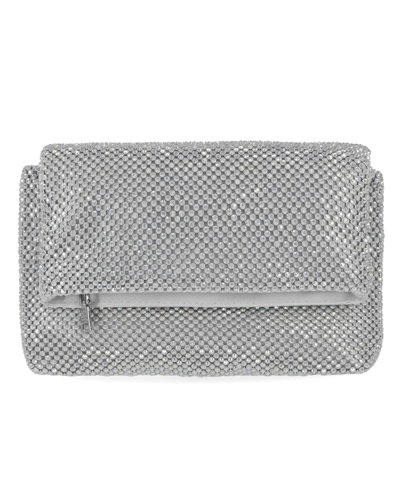 Inc International Concepts Averry Mesh Crystal Crossbody, Created For Macy's In Silver Mesh
