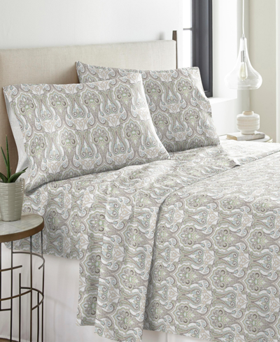 Pointehaven Heavy Weight Cotton Flannel Queen Sheet Set Bedding In Paisley