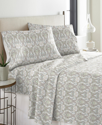 Pointehaven Heavy Weight Cotton Flannel King Sheet Set Bedding In Paisley