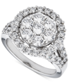 Macy's Diamond Halo Cluster Ring (2-1/2 Ct. T.w.) In 14k White Gold In White Gold