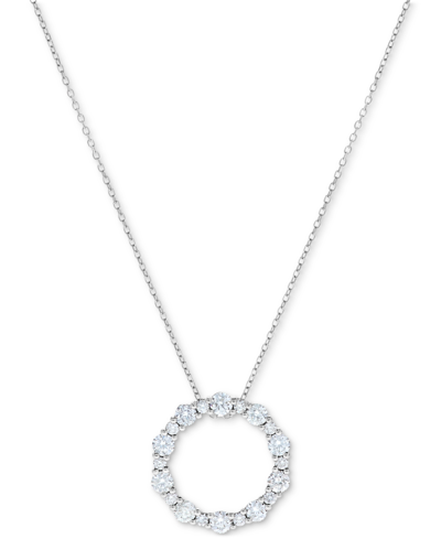 Macy's Diamond Circle 18" Pendant Necklace (2 Ct. T.w.) In 14k White Gold