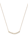 Macy's Diamond Bezel Curved Bar 18" Statement Necklace (1/4 Ct. T.w.) In 14k Yellow Gold Or 14k Rose Gold In Yellow Gold