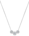 Macy's Diamond Triple Circle Cluster 18" Statement Necklace (1 Ct. T.w.) In 14k White Gold Or 14k Yellow Go In White Gold