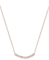 Macy's Diamond Bezel Curved Bar 18" Statement Necklace (1/4 Ct. T.w.) In 14k Yellow Gold Or 14k Rose Gold In Rose Gold