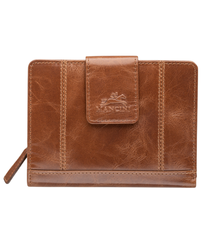 Mancini Men's Casablanca Collection Medium Clutch Wallet In Cognac