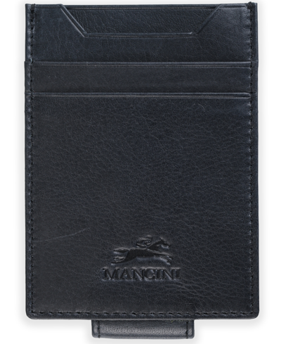Mancini Men's Bellagio Collection Magnetic Bill Clip Card Case In Black
