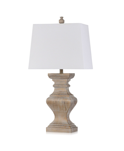 Stylecraft Square Candlestick Molded Table Lamp In White