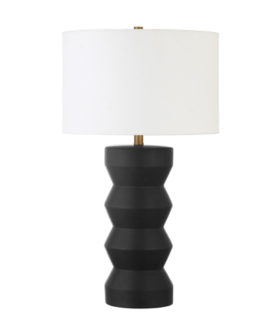 Hudson & Canal Carlin Ribbed Table Lamp In Matte Black